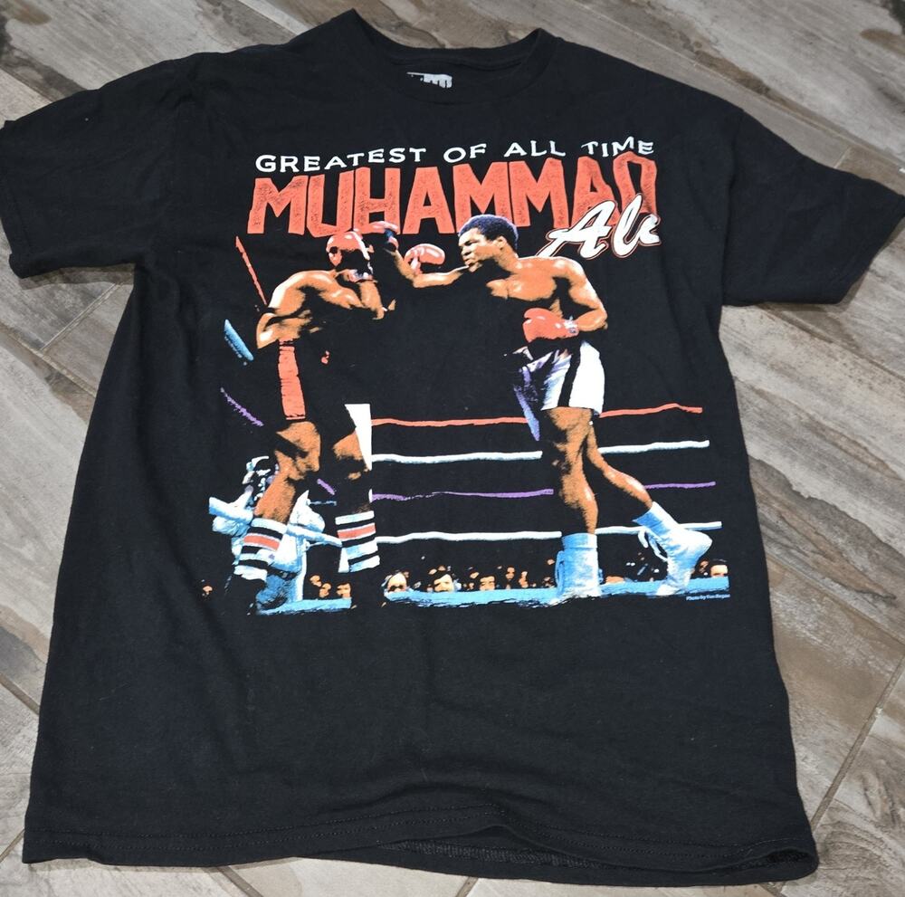 Muhammad Ali Boxing Black Cotton T-Shirt Men's Size Medium
